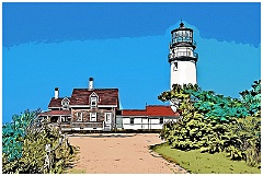 Highland Light is the Oldest Beacon on Cape Cod - Digital Painti